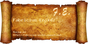 Fabricius Enikő névjegykártya